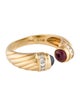 Ring 18K Ruby & Sapphire Accented Diamond OPen Band