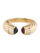 Ring 18K Ruby & Sapphire Accented Diamond OPen Band