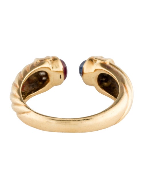 Ring 18K Ruby & Sapphire Accented Diamond OPen Band