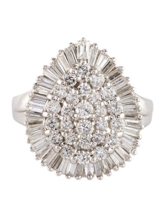 Ring 14K 2.94ctw Diamond Cluster Cocktail Ring