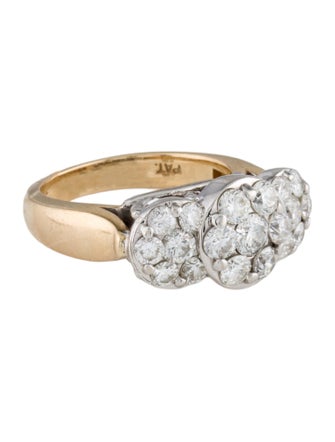 Ring 14K 1.89ctw Diamond Triple Cluster Ring