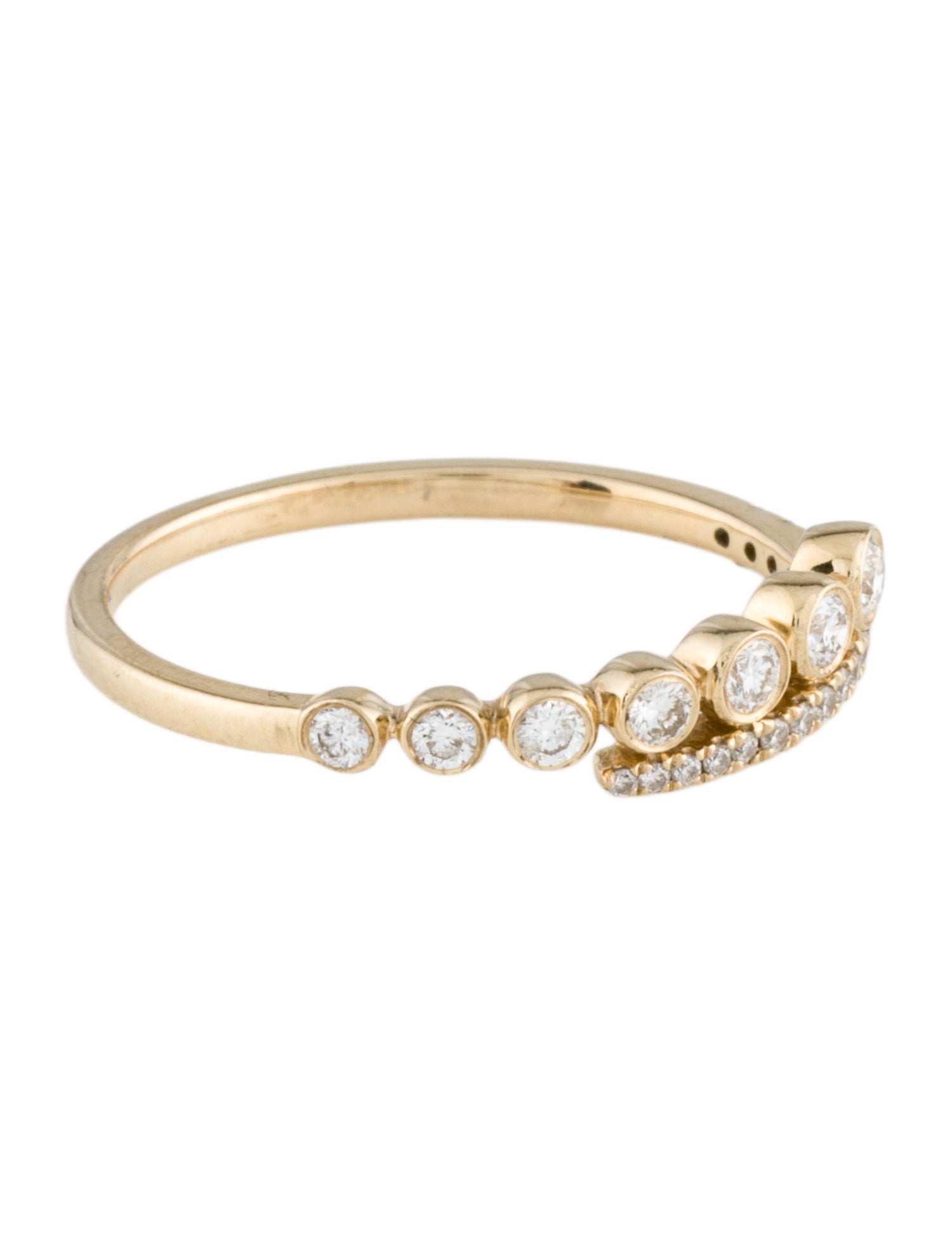 Ring 14K Diamond Cross-Over Band