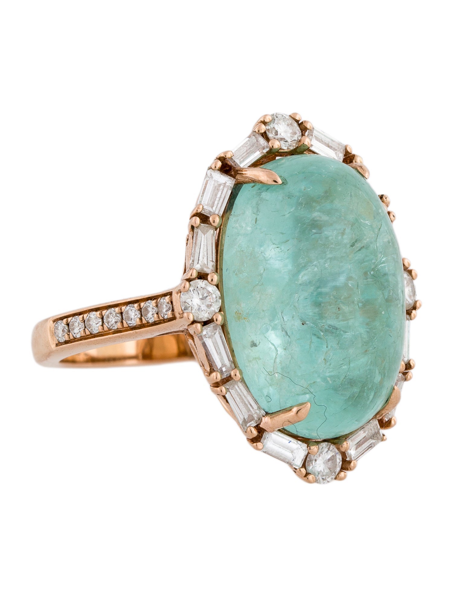 Ring YAEL 18K Tourmaline & Diamond Halo