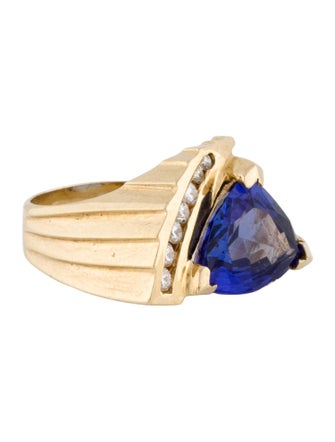 Ring 14K Tanzanite & Diamond Signet Ring