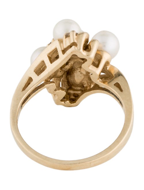Ring 14K Pearl & Diamond Cocktail Ring