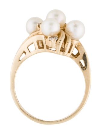 Ring 14K Pearl & Diamond Cocktail Ring