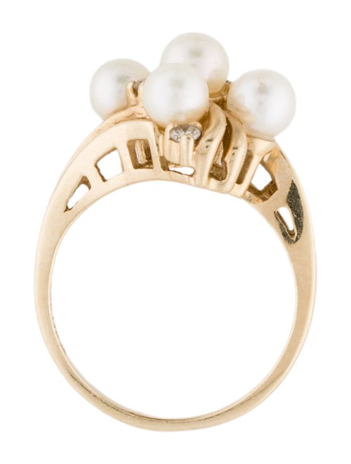 Ring 14K Pearl & Diamond Cocktail Ring