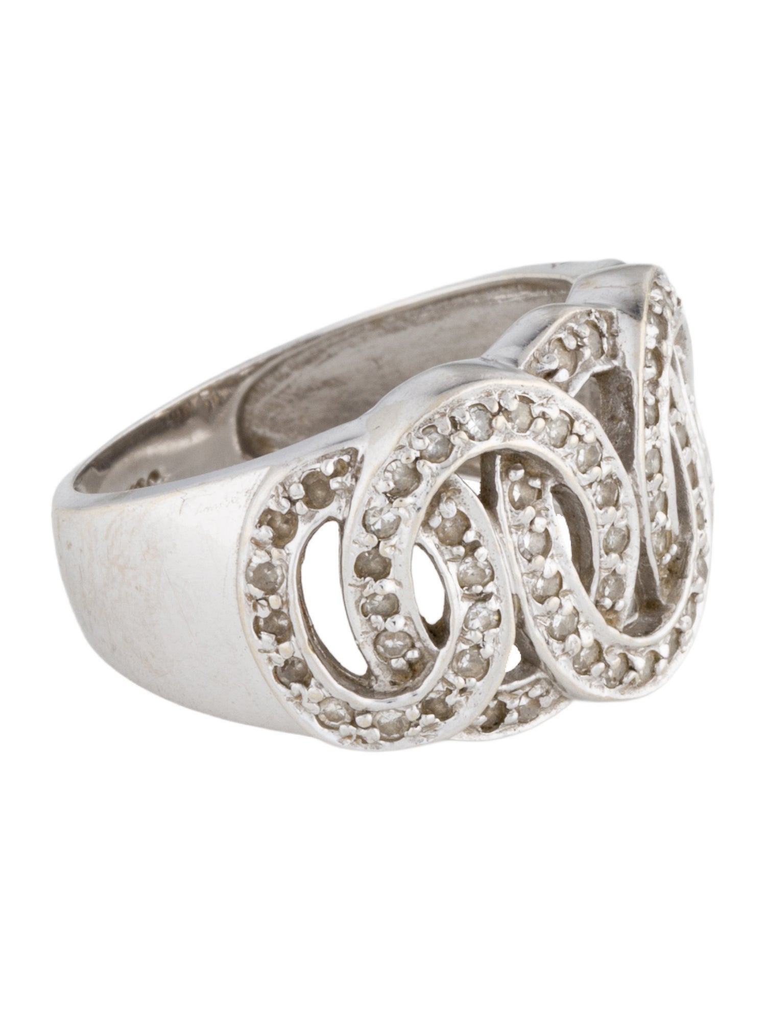 Ring 14K Diamond Interlocking Cocktail