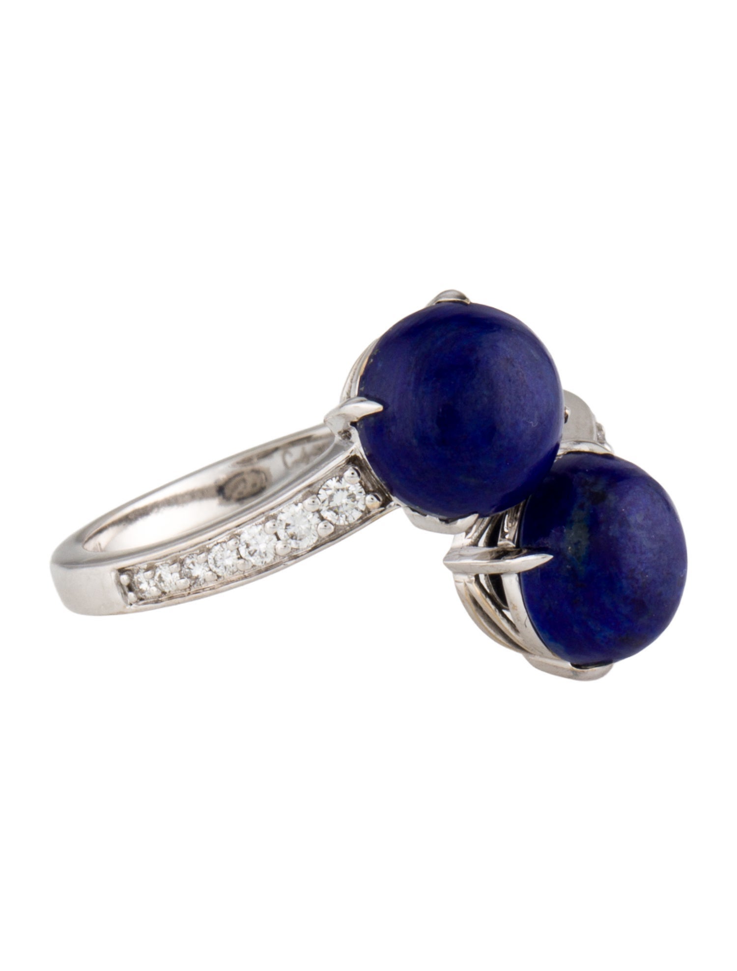 Ring 18K Lapis Lazuli & Diamond Bypass Cocktail
