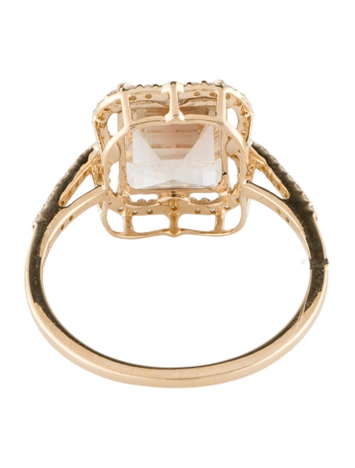 Ring 14K 2.18ct Felspar & Diamond Cocktail Ring