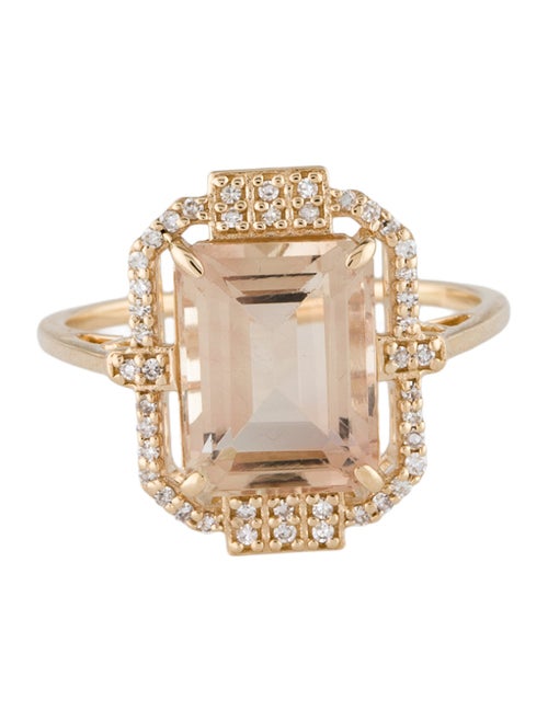 Ring 14K 3.18ct Feldspar & Diamond Cocktail Ring