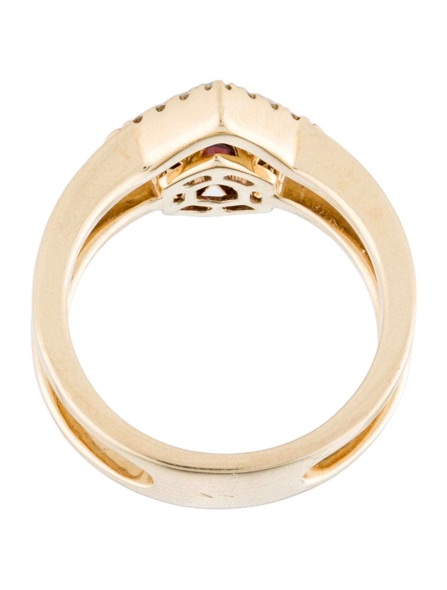 Ring Parle 14K Garnet & Diamond Hexagonal Cocktail Ring