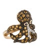 Ring 14K Citrine, Iolite & Diamond Octopus Cocktail Ring