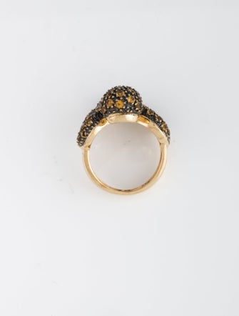 Ring 14K Citrine, Iolite & Diamond Octopus Cocktail Ring