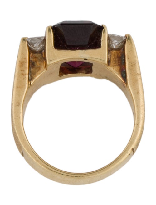 Ring 18K Rhodolite Garnet & Diamond Cocktail Ring
