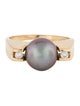 Ring 14K Pearl & Diamond Tension Cocktail