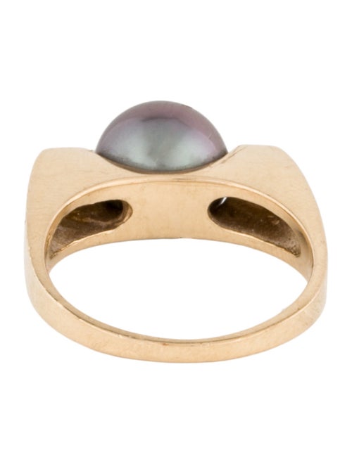 Ring 14K Pearl & Diamond Tension Cocktail