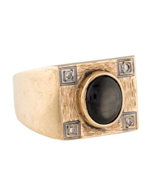 Ring 14K 2.43ct Star Sapphire & Diamond Cocktail Ring