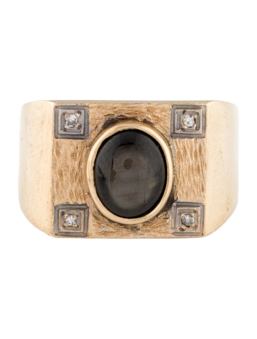 Ring 14K 2.43ct Star Sapphire & Diamond Cocktail Ring