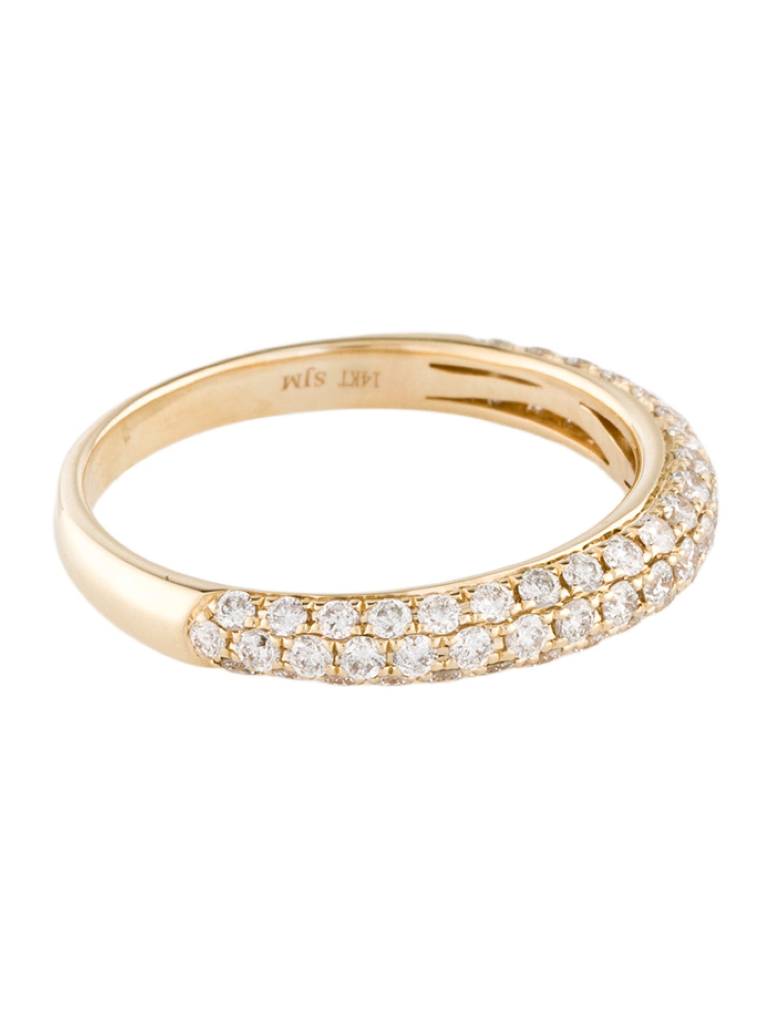 Ring 14K Diamond Domed Band