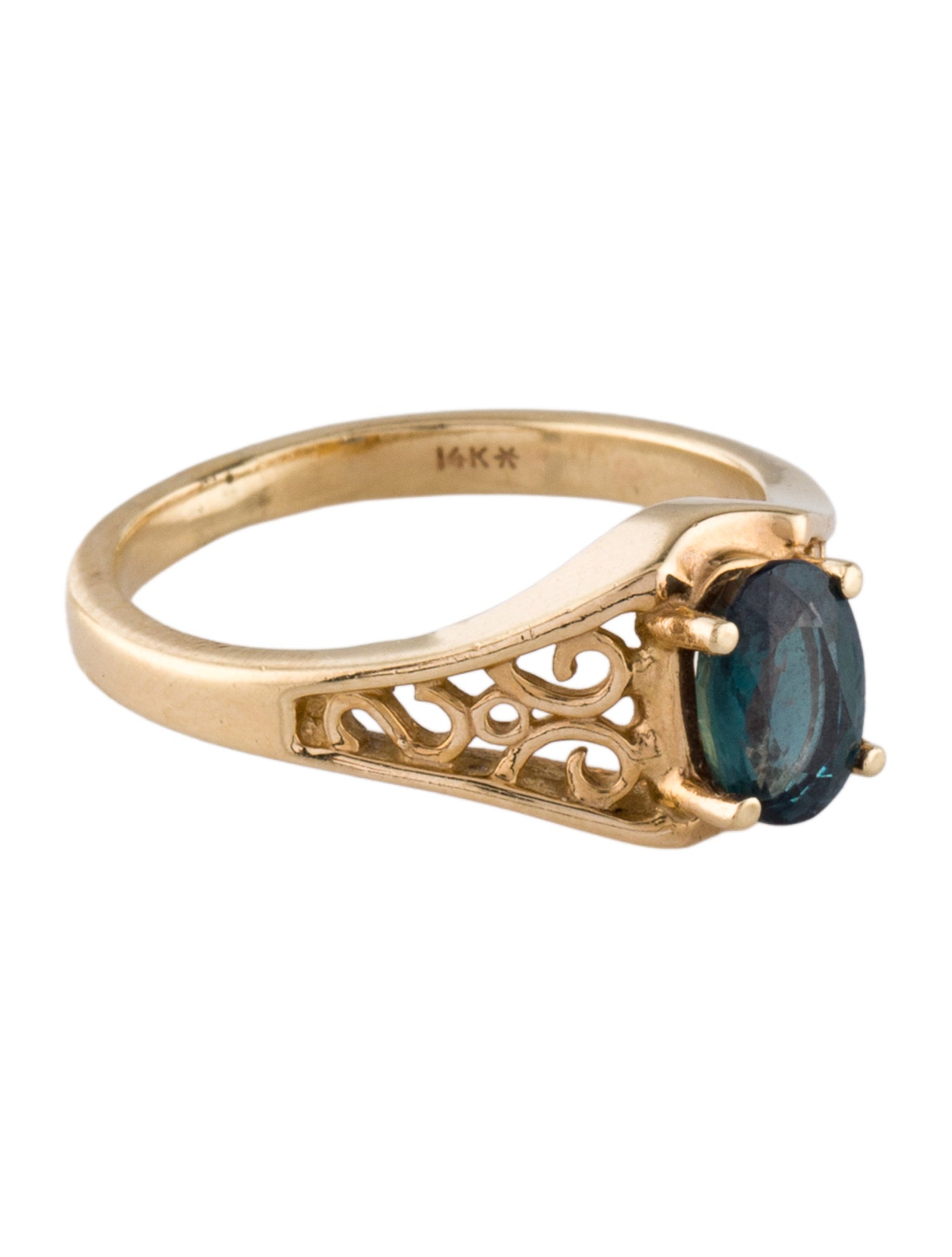 Ring 14K Alexandrite Filigree Cocktail Ring