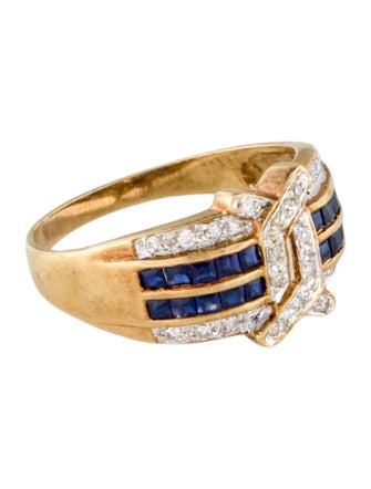 Ring 18K Sapphire & Diamond Cocktail Ring