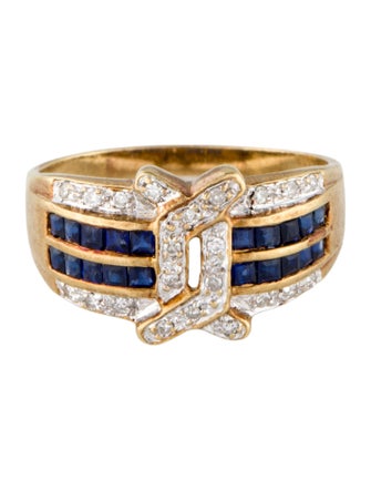 Ring 18K Sapphire & Diamond Cocktail Ring