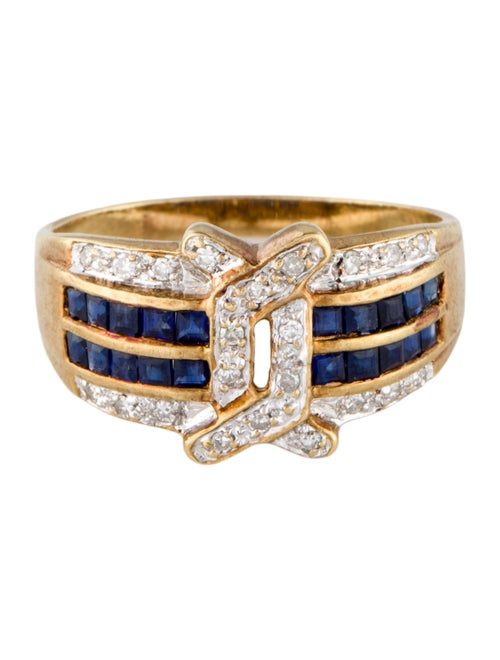 Ring 18K Sapphire & Diamond Cocktail Ring