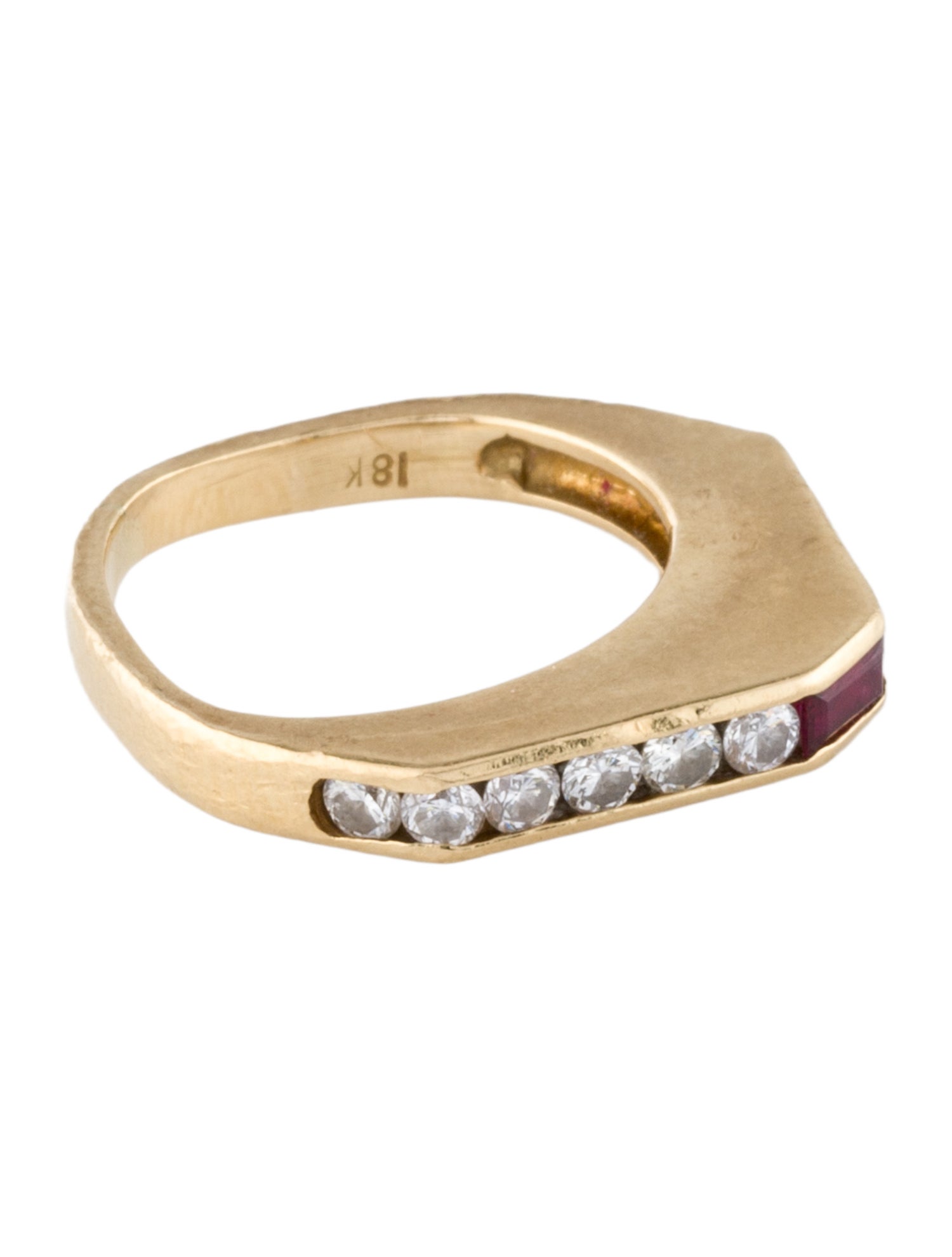 Ring 18K Ruby & Diamond Band