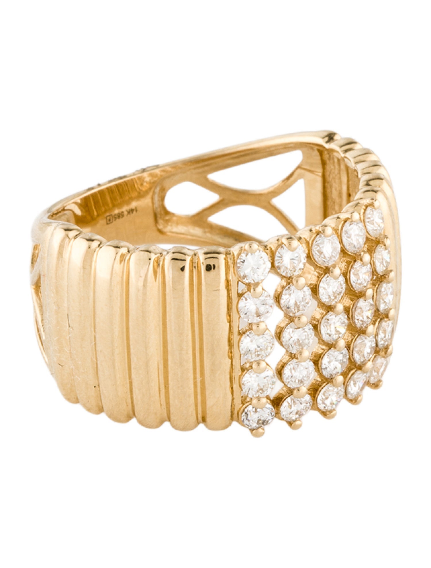 Ring 14K Diamond Wide Band