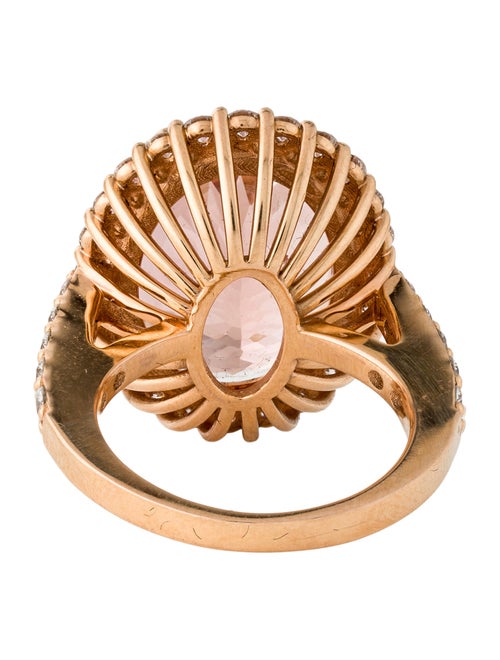 Ring 18K 12.99ct Morganite & Diamond Cocktail Ring