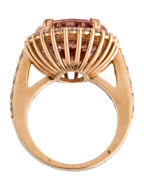 Ring 18K 12.99ct Morganite & Diamond Cocktail Ring