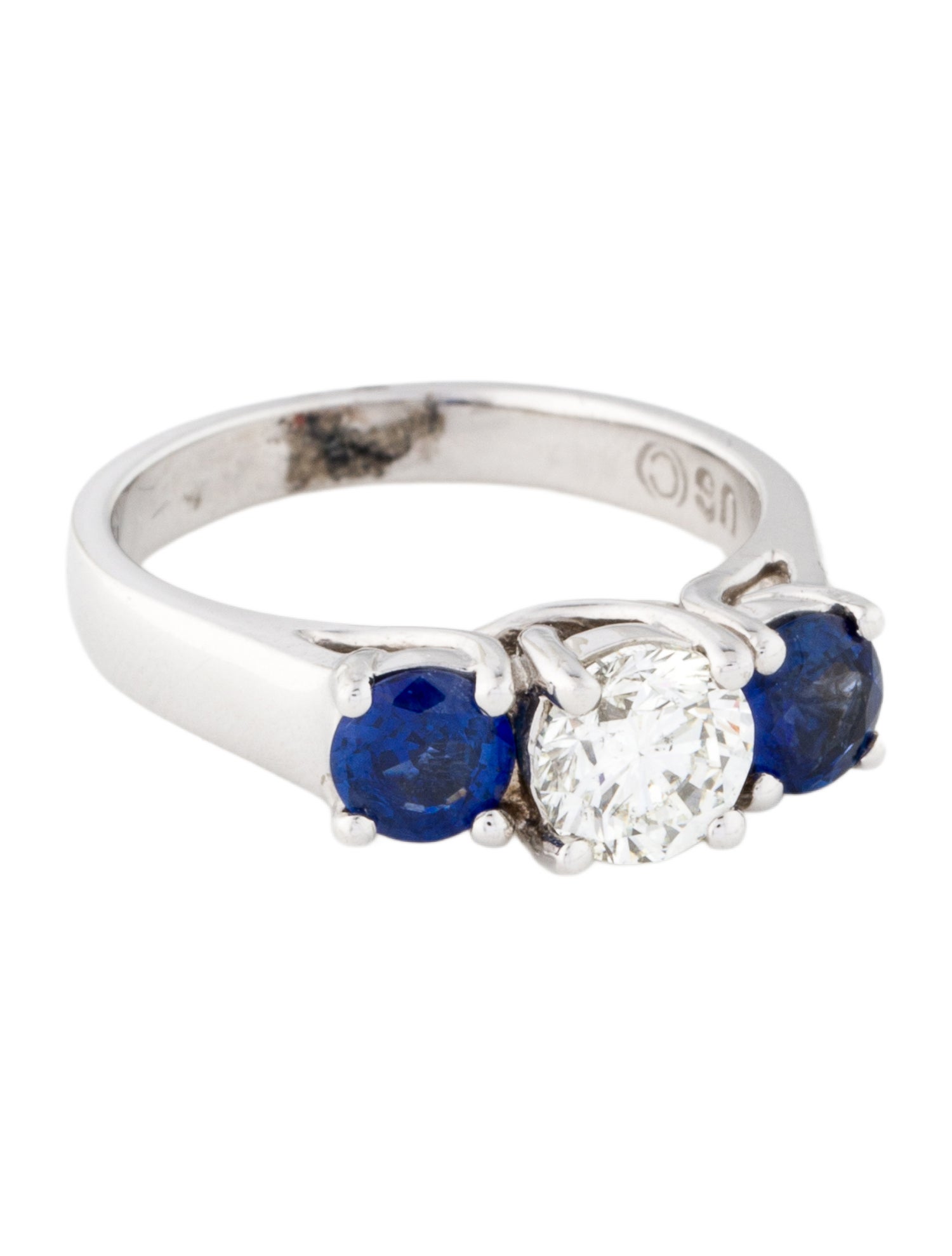 Ring 14K Diamond & Sapphire Engagement Ring