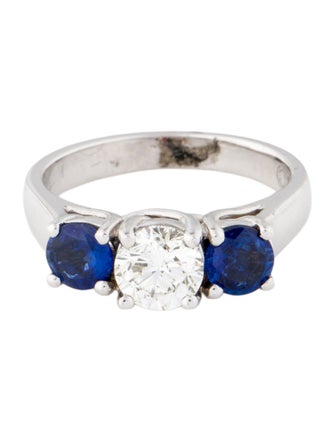 Ring 14K Diamond & Sapphire Engagement Ring