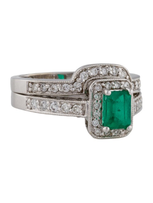 Ring 14K Emerald & Diamond Ring Set