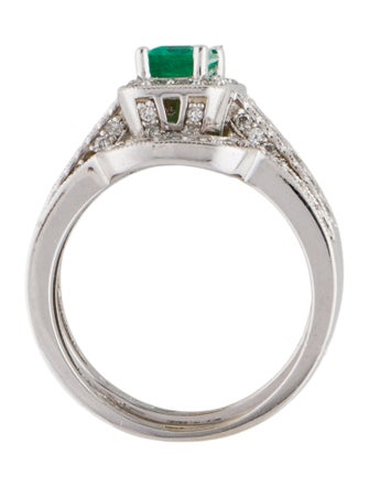 Ring 14K Emerald & Diamond Ring Set