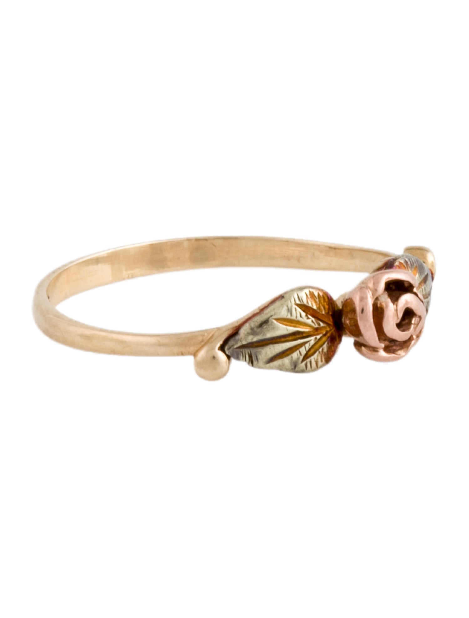 Ring 10K Two-Tone Rose Motif Cocktail