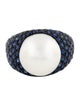 Ring 18K Pearl & Sapphire Cocktail Ring