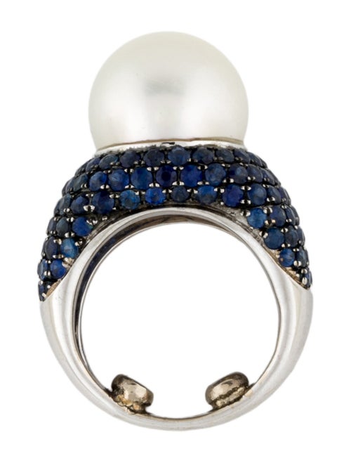 Ring 18K Pearl & Sapphire Cocktail Ring