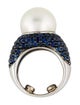 Ring 18K Pearl & Sapphire Cocktail Ring