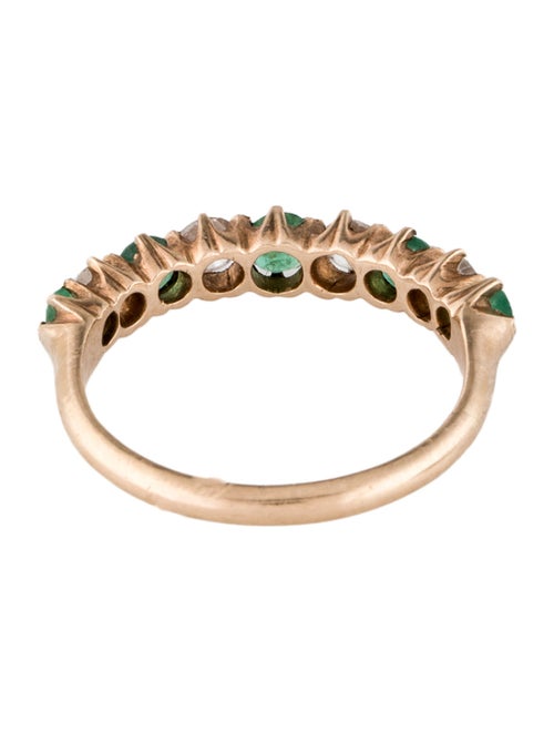 Ring 10K Emerald & Diamond Band