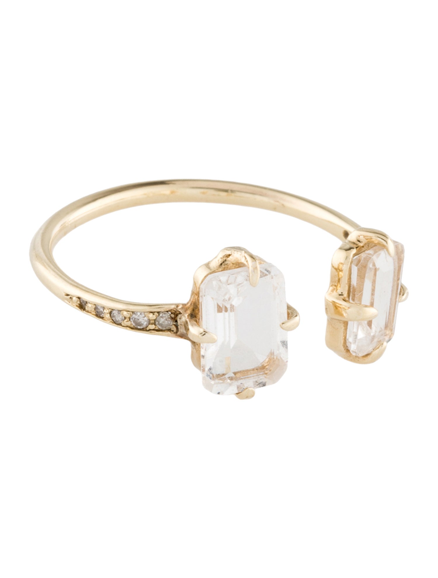 Ring 14K Goshenite & Diamond Cocktail Ring