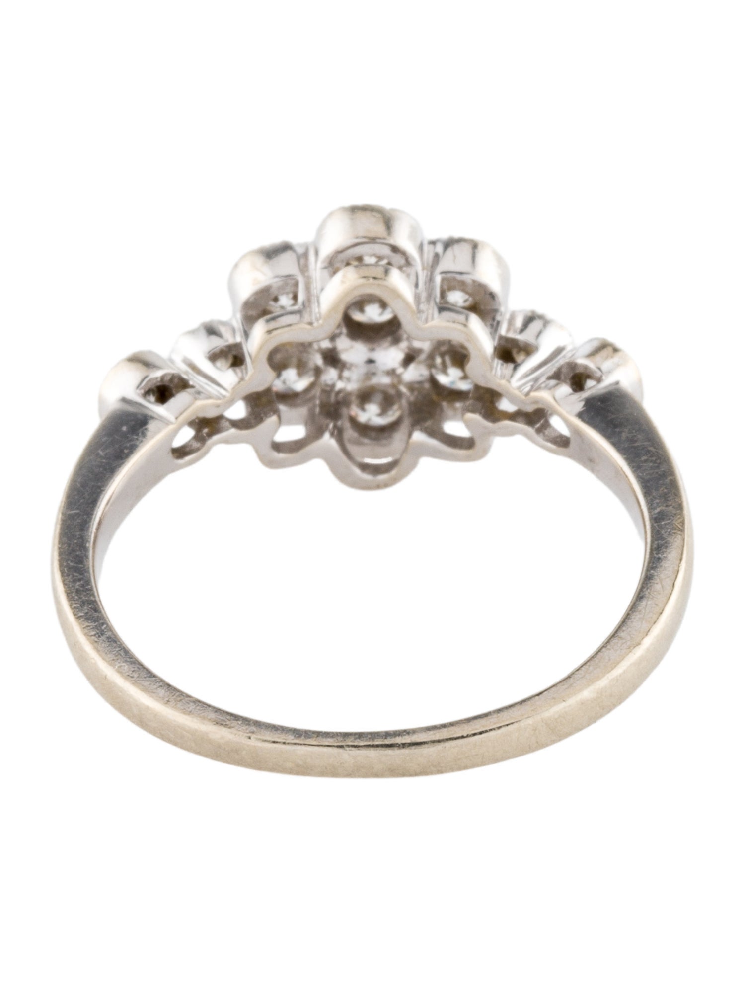 Ring 14K Diamond Flower Cocktail Ring