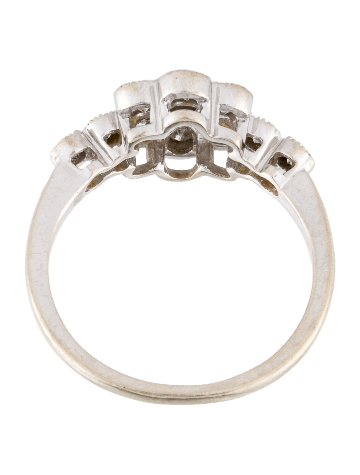 Ring 14K Diamond Flower Cocktail Ring