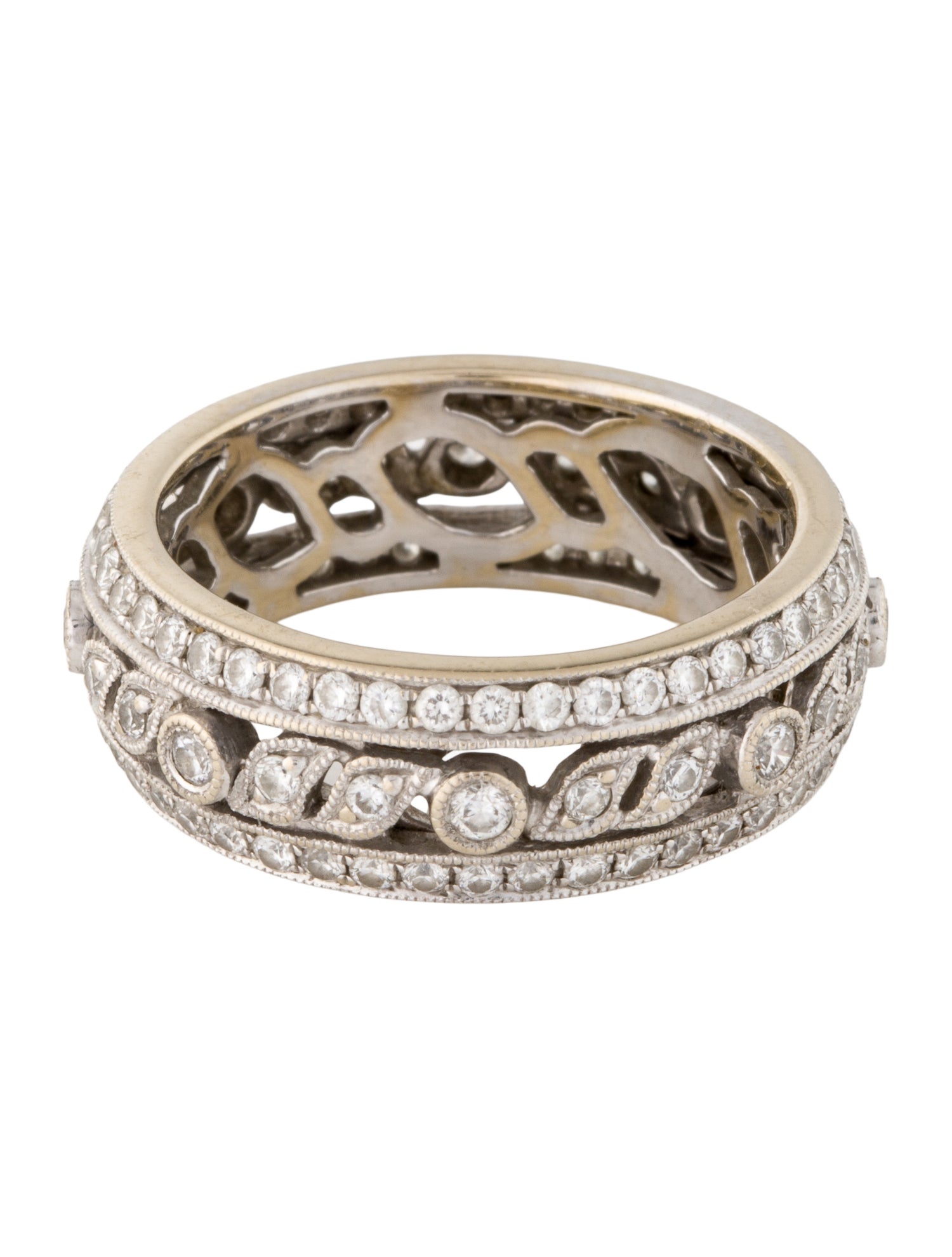 Ring 18K 1.11ctw Diamond Milgrain Band
