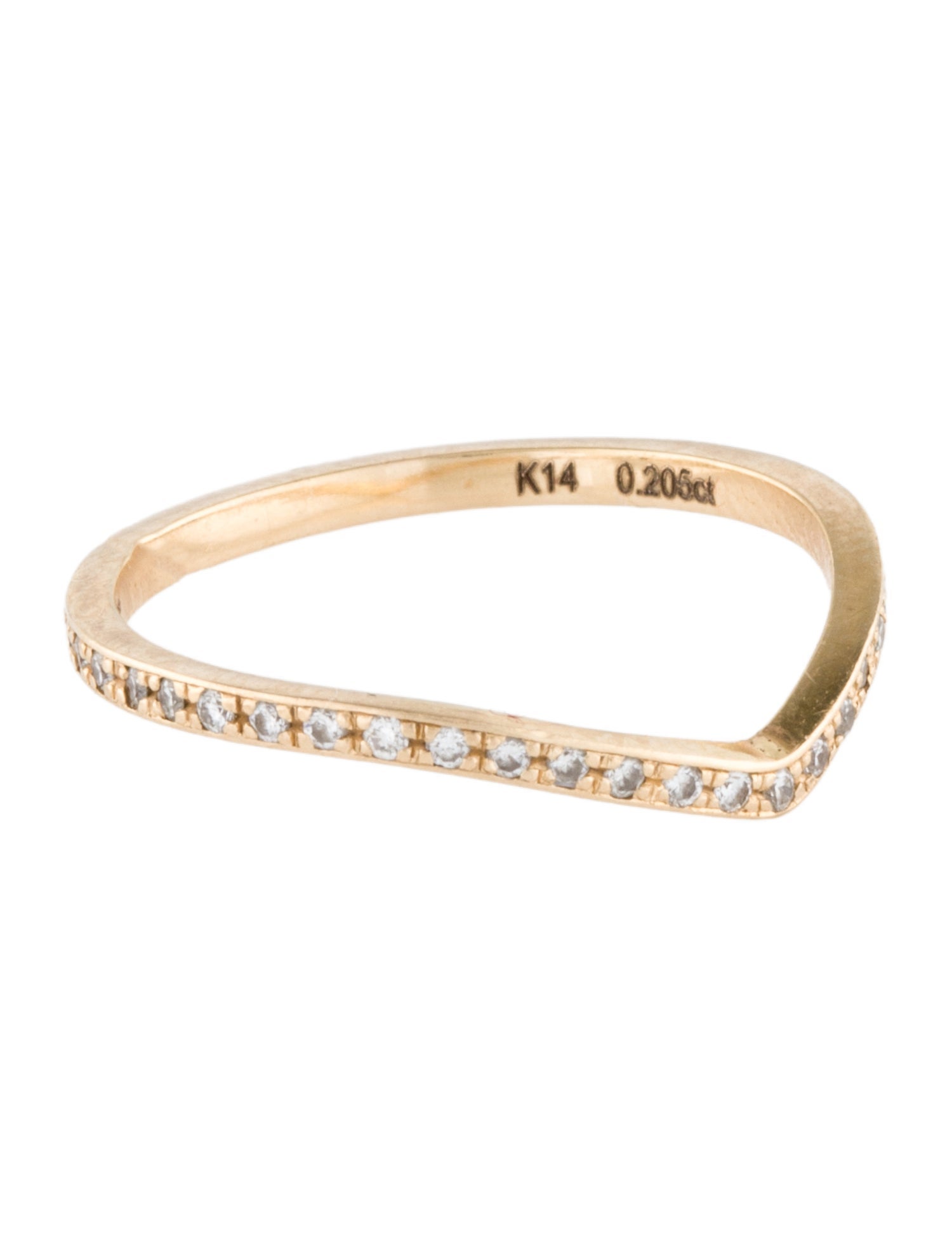 Ring 14K Diamond Curved Band