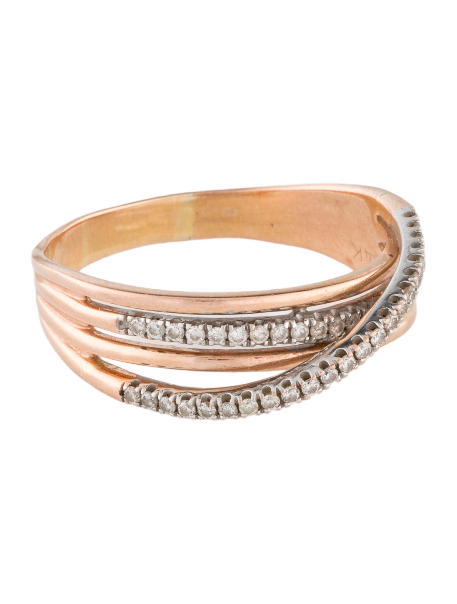 Ring 14K Diamond Crossover Band
