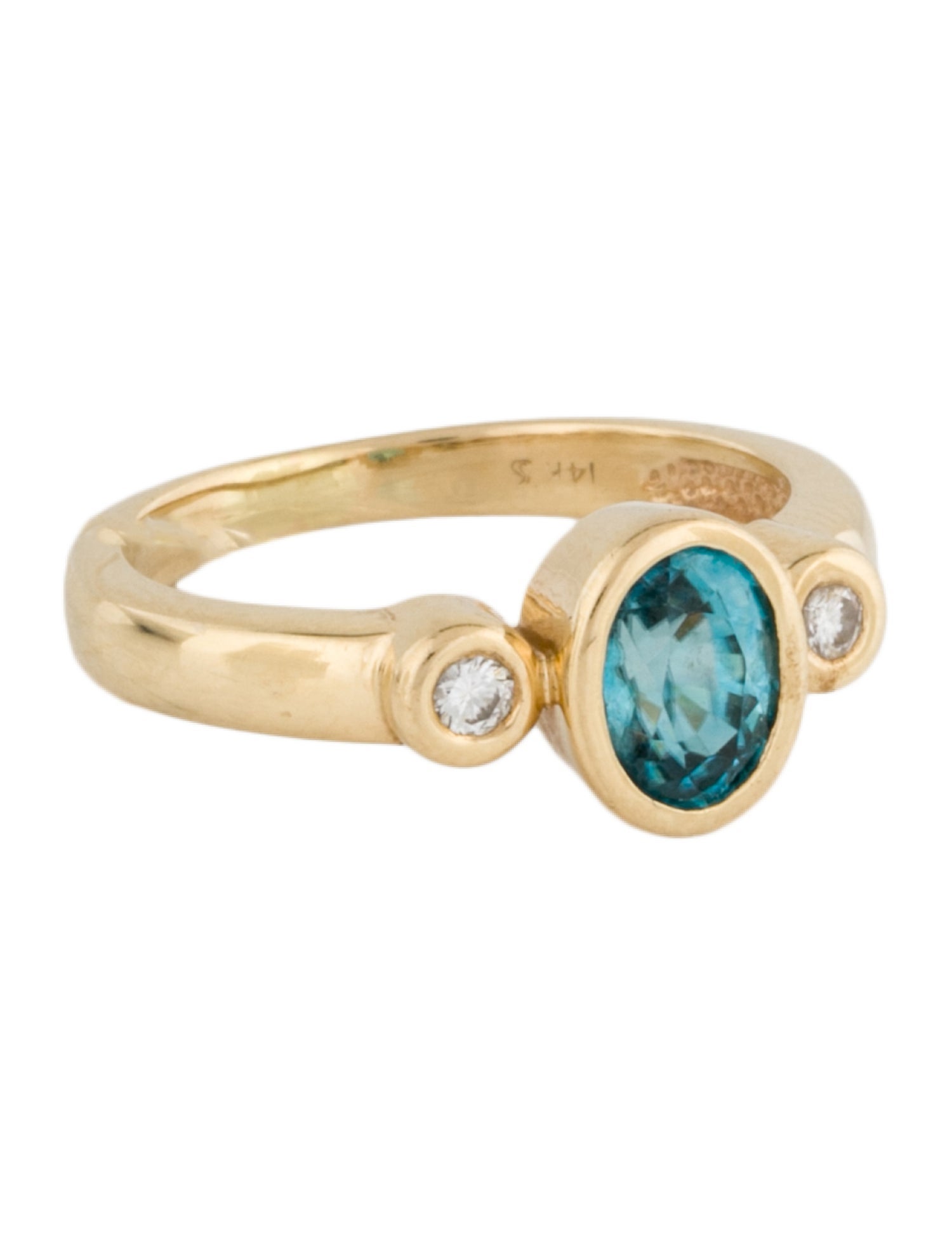 Ring 14K Zircon & Diamond Cocktail Ring