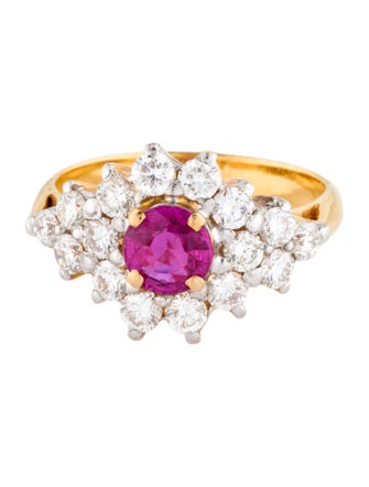 Ring 20K Ruby & Diamond Cocktail Ring