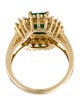Ring 14K 1.65ct Emerald & Diamond Cocktail Ring